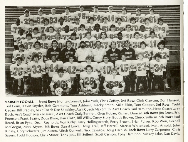 1985/86 KHS Varsity football team photo